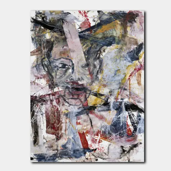 Layered Faces in Raw Expressionist Texture