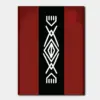 SKU0256_01 White Tribal Symbol on Deep Red