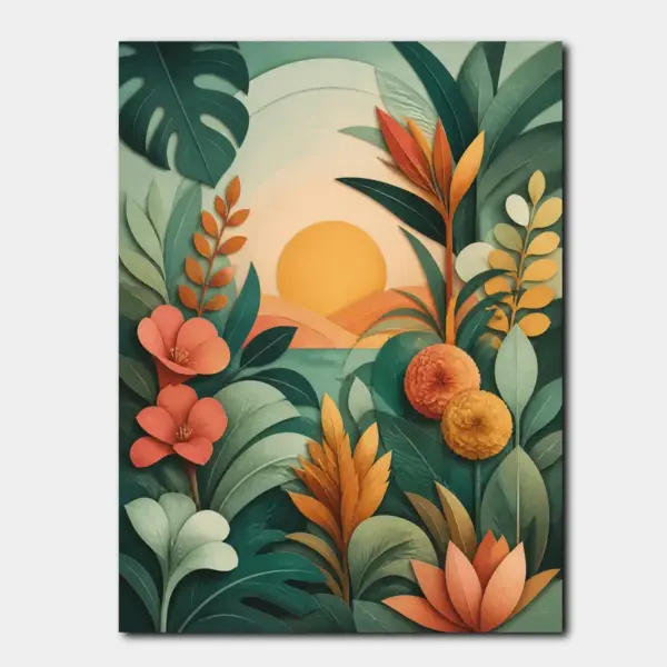 Tropical Botanical Sunset Garden