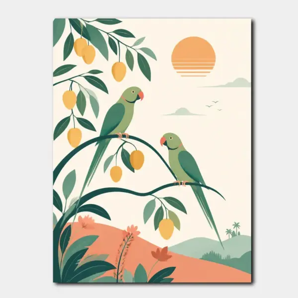 Parrots in a Lemon Tree