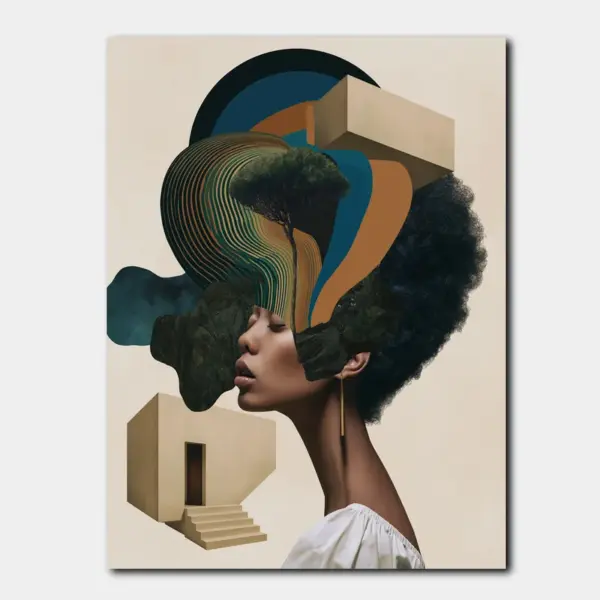 Woman with Dream Architecture in Her Hair