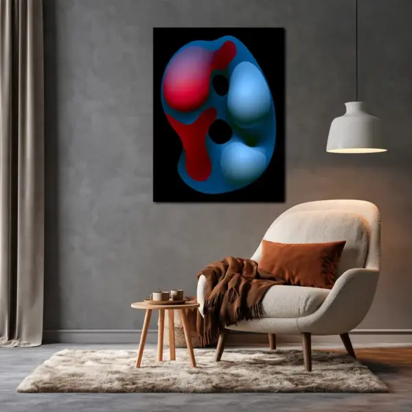 SKU0272_04 Glossy Biomorphic Forms in Red and Blue