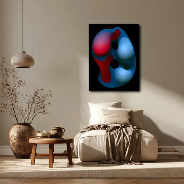 SKU0272_05 Glossy Biomorphic Forms in Red and Blue
