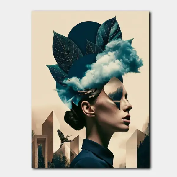 SKU0277_01 Cloud Crown Surreal Woman Portrait
