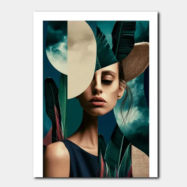 Tropical Fashion Portrait in Teal