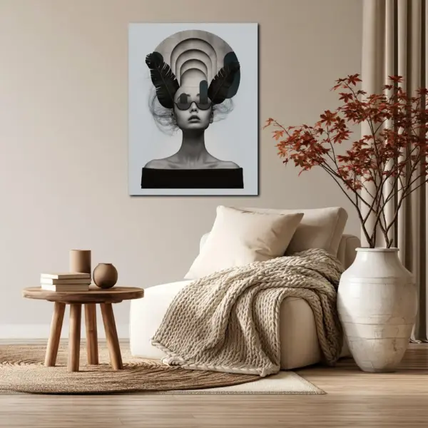SKU0281_03 Monochrome Woman with Architectural Halo