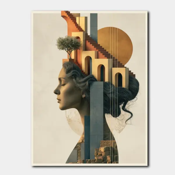 Woman with Terracotta Architecture Crown