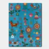 SKU0287_01 Indian Folk Symbols on Turquoise