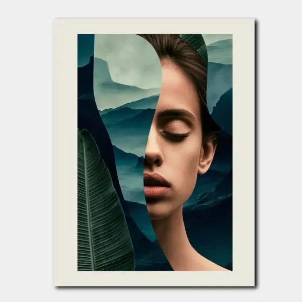 Woman Framed by Mountain Landscape