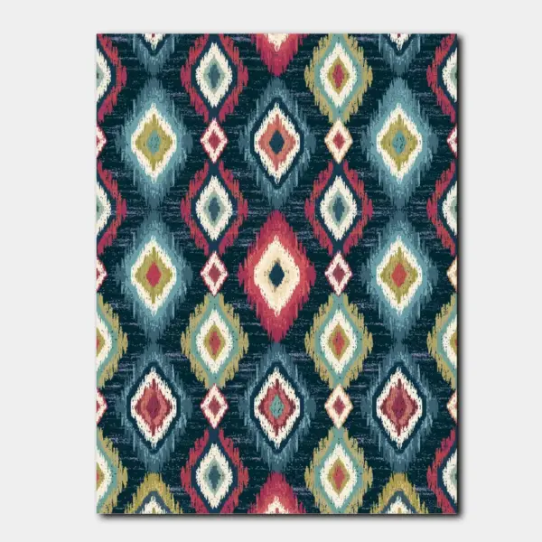 Ikat Diamond Pattern in Jewel Tones