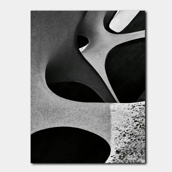 SKU0300_01 Black and White Organic Cutout Abstract