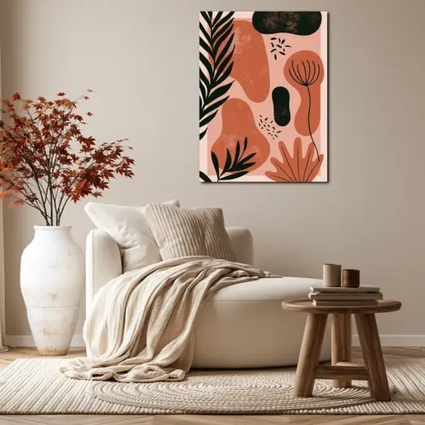 SKU0301_02 Coral Botanical Shapes Modern Abstract